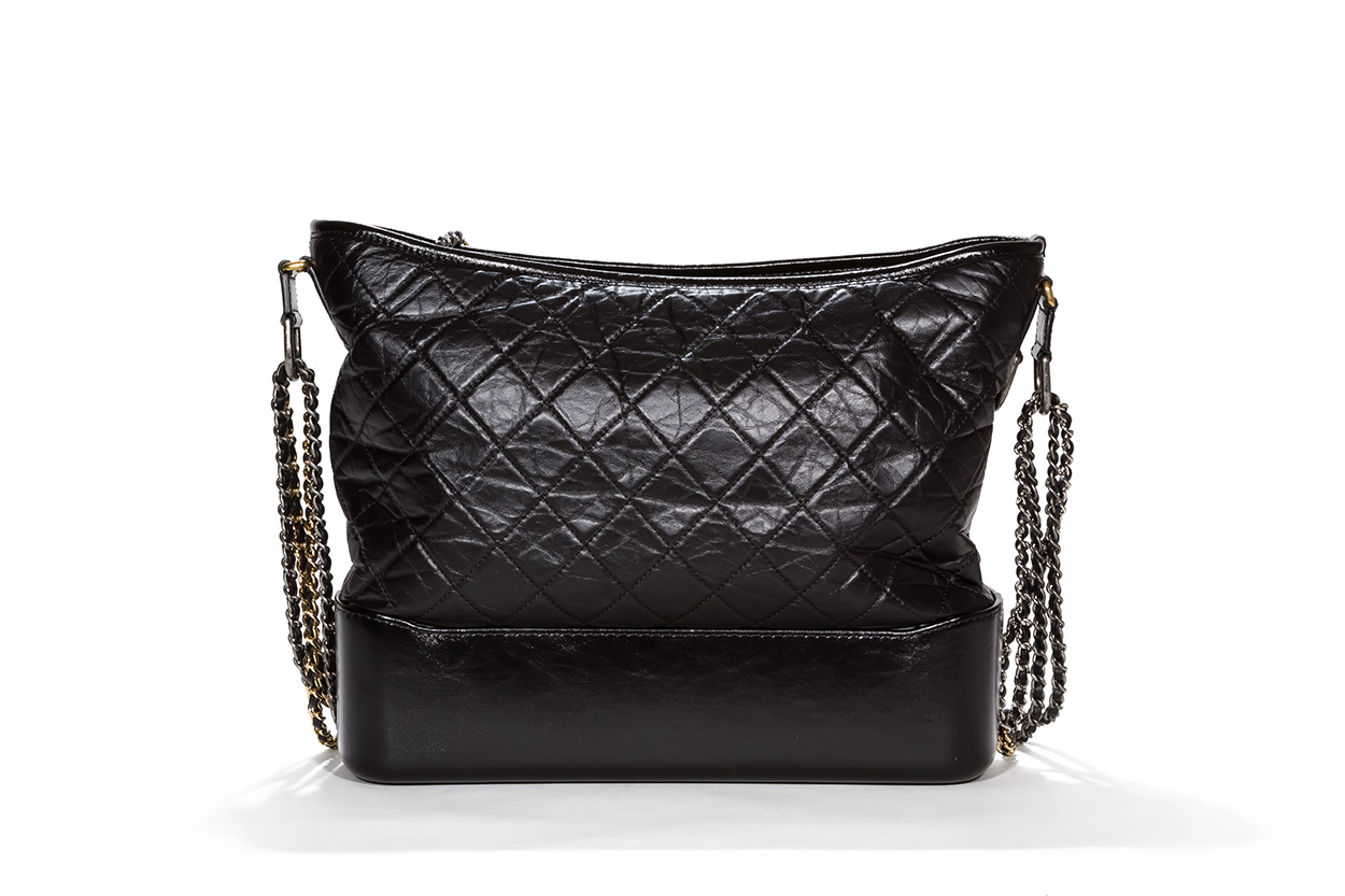 Chanel Backpack, Gabrielle, Black Calfskin Leather, Mixed Gold and