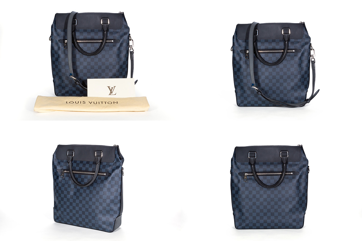 Louis Vuitton Greenwich Damier Cobalt Blue Coated Canvas Tote Shoulder Bag  - Ideal Luxury