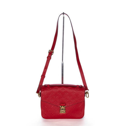 Louis Vuitton Red Empreinte Cerise Leather Monogram Pochette Metis Bag  598lvs615