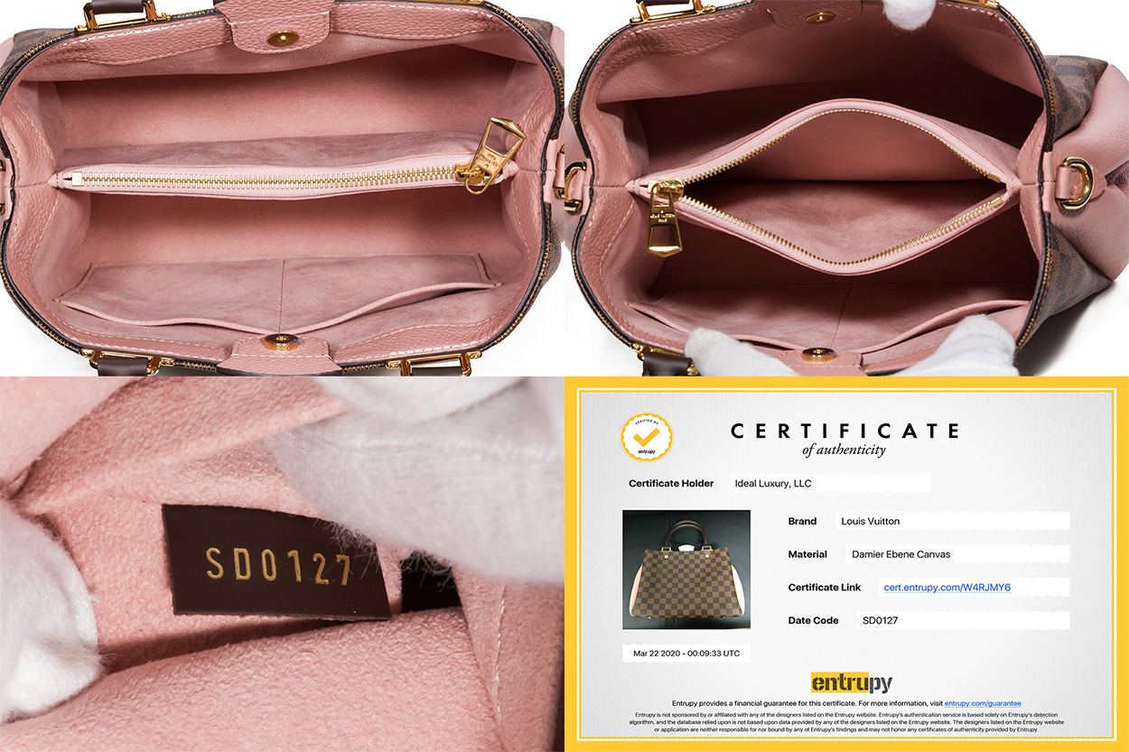 Louis Vuitton Brittany Satchel Shoulder Tote Bag N41674 Damier Magnolia Pink