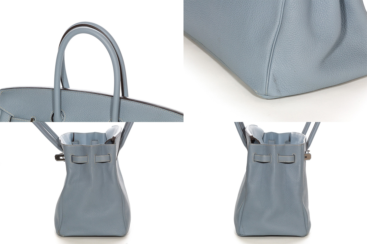Authentic Hermes Birkin 35cm Bleu Lin Togo Leather Handbag Palladium -  Ideal Luxury