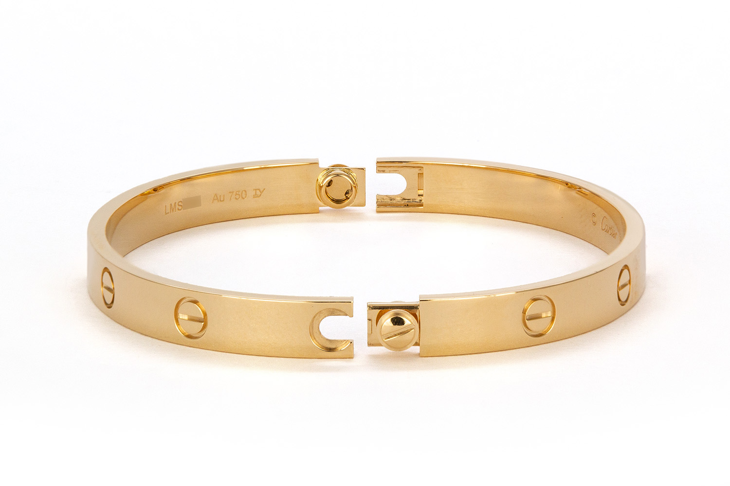 2021 Cartier 18K Yellow Gold Love Bangle Bracelet Size 18 Box & Papers ...
