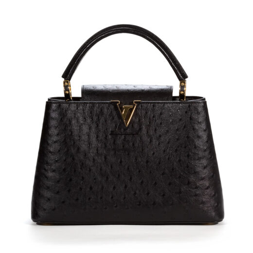 Louis Vuitton Capucines PM Black Ostrich Leather N94918