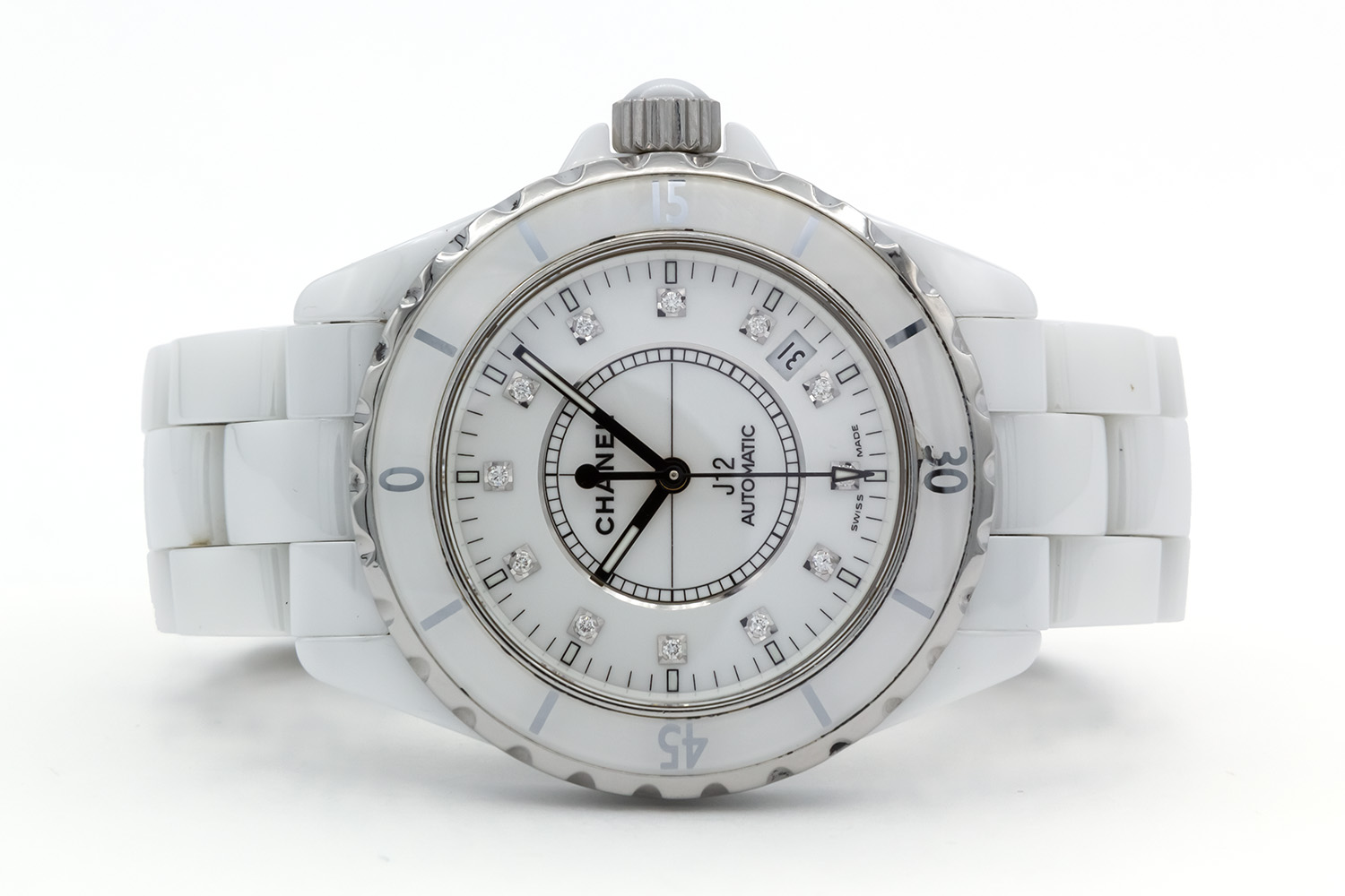 Chanel J12 Diamonds Ladies Watch H1628 3599590378844 - Watches, J12 -  Jomashop