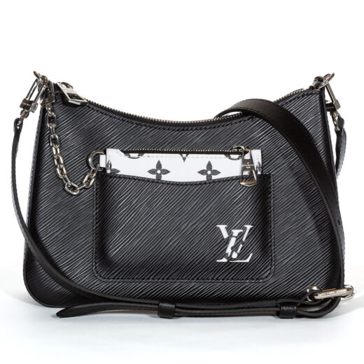 Louis Vuitton - Authenticated Marelle Handbag - Leather Black Plain For Woman, Good condition
