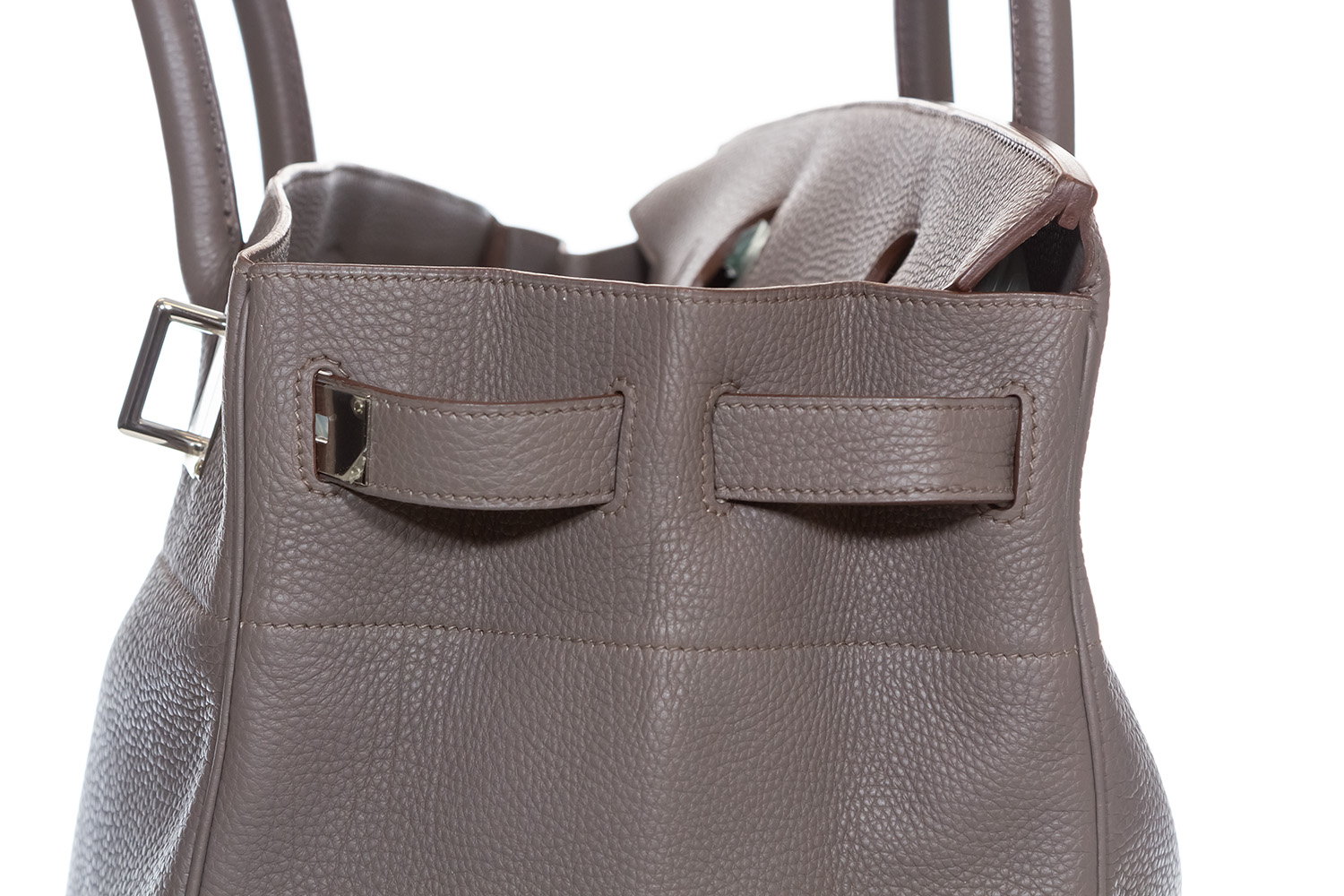 Hermes HAC Birkin 40 Handbag Grey Etain Togo Leather Palladium