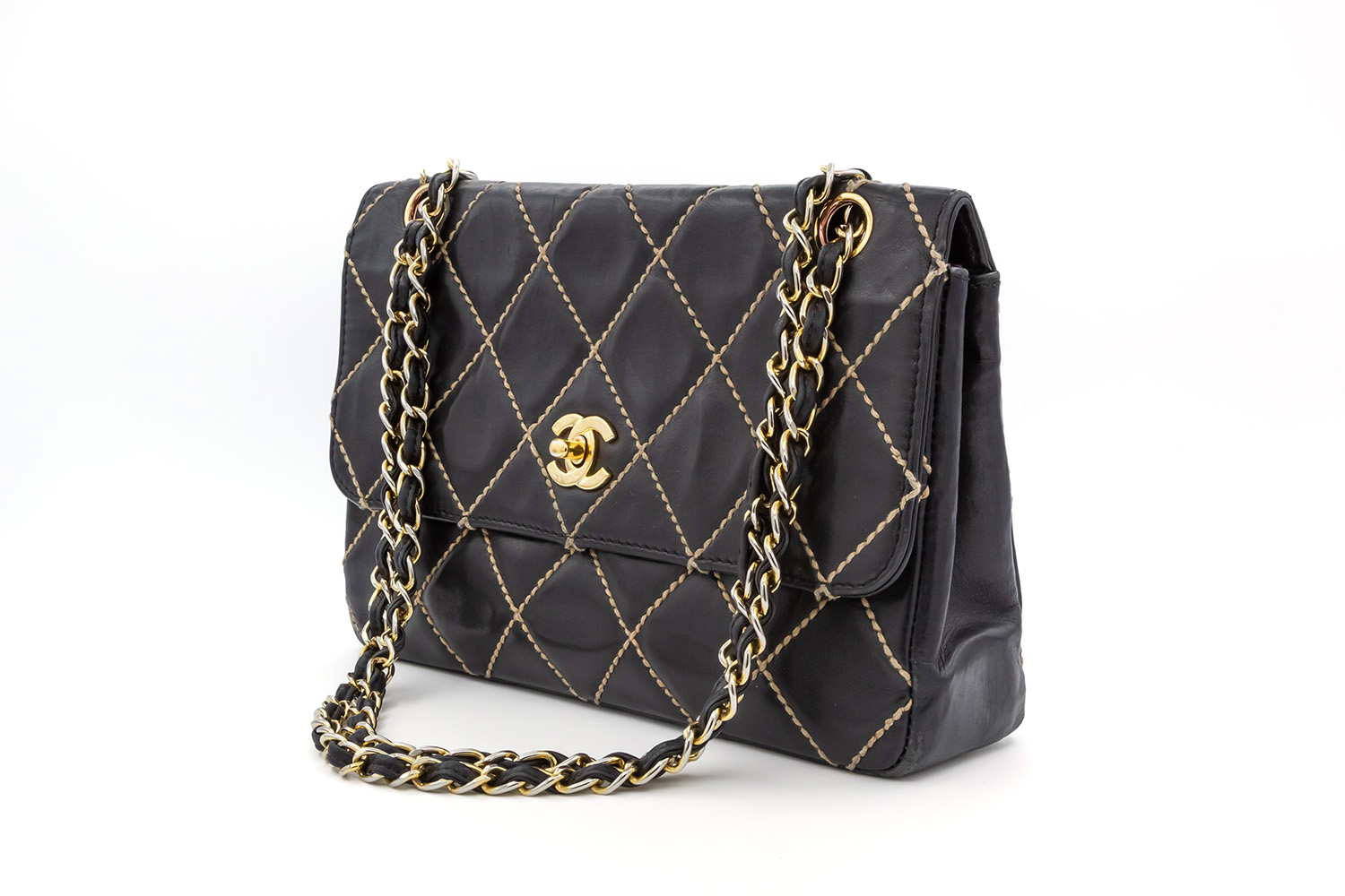 Chanel Surpique Wild Stitch Quilted Flap Bag - Ideal Luxury